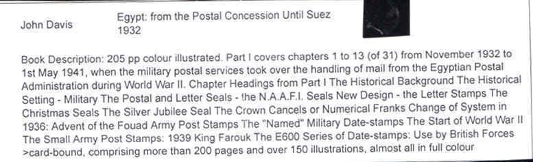 Egypt From The Postal Concession Until Suez 1932-1956 Part I Until 1st May 1941