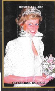 Niger- 1997 Souvenir Sheet Princess Diana Wearing Tiara