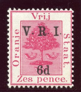 Orange Free State 1900 QV 6d on 6d bright carmine MLH. SG 119. Sc 50c.