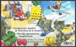 Belgium 2166 sheet, MNH. BELGICA-2006. Emblem, car, cat, dog,butterflies,tulips.