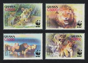 Ghana WWF African Lion 4v 2004 MNH SC#2433 a-d SG#3432-3435 MI#3701-3704