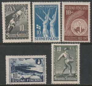 Finland 1947 Sc 265-9 series MH some DG on 265,267