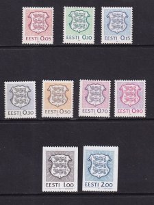 Estonia  #200-208  MNH  1991  National Arms