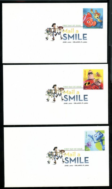 US 4677-4681 Characters Disney-Pixar films UA set of 5 DCP No Cachet FDC