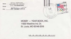 United States A.P.O.'s 29c Flag Over Olympic Rings 1992 Army Postal Service, ...