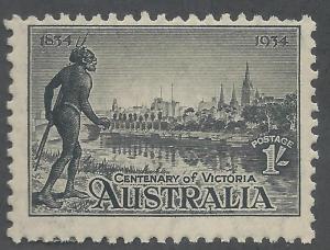 AUSTRALIA 1934 VICTORIA CENTENARY 1/- PERF 10.5