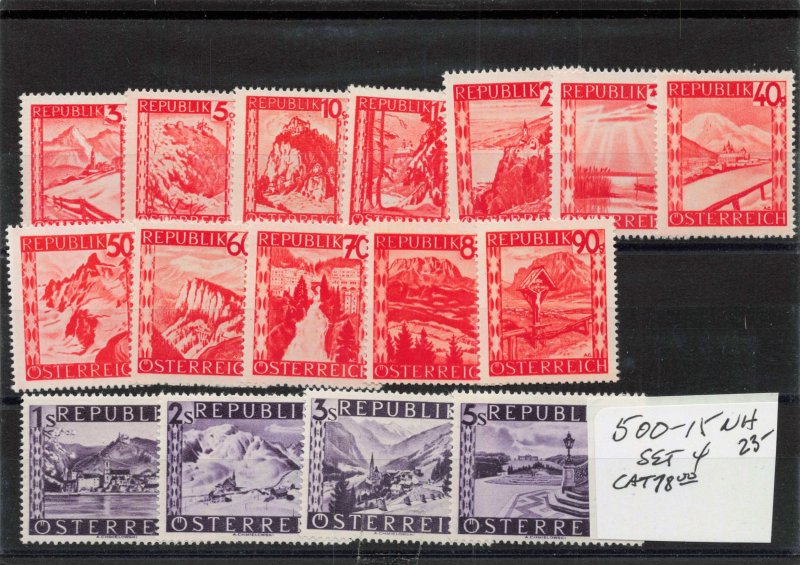 AUSTRIA   500-515   MNH   set 4