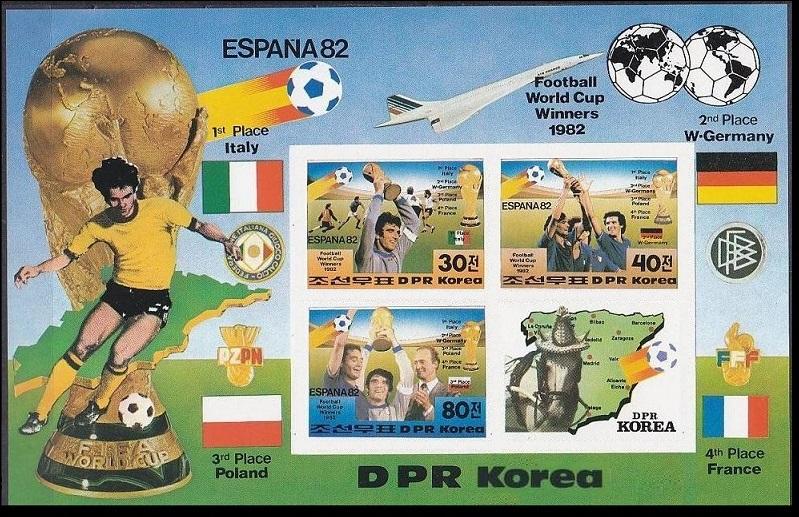 1982 Korea, North 2272-73/B124b 1982 World championship on football of Spain 24,