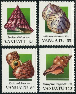 Vanuatu #611-614 Shells Marine Life Nature Postage Stamps 1993 Mint LH