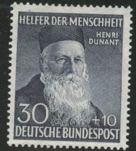 Germany Scott B330 MH* 1952 Henri Durant stamp CV$35