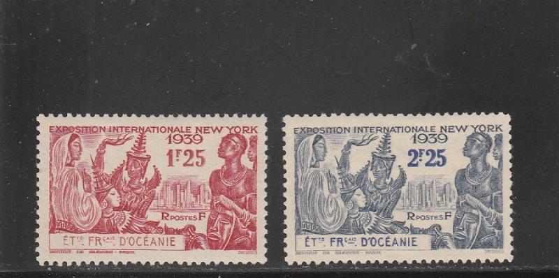 French Polynesia  Scott#  124-5  MH  (1939 New York World's Fair)