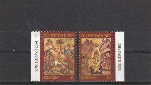 Romania STAMPS 2024 EASTER RELIGION CHRIST ORTHODOX POST SET MNH