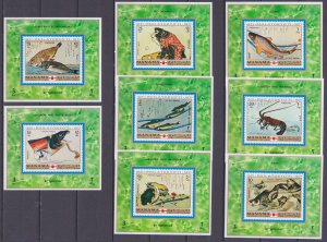 1971 Manama 456/Bb-463/Bb Lux Animals in painting 40,00 €