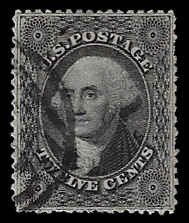 U.S. #36 Used LH with PAID cancel; 12c Washington (1857) - PSE Certificate