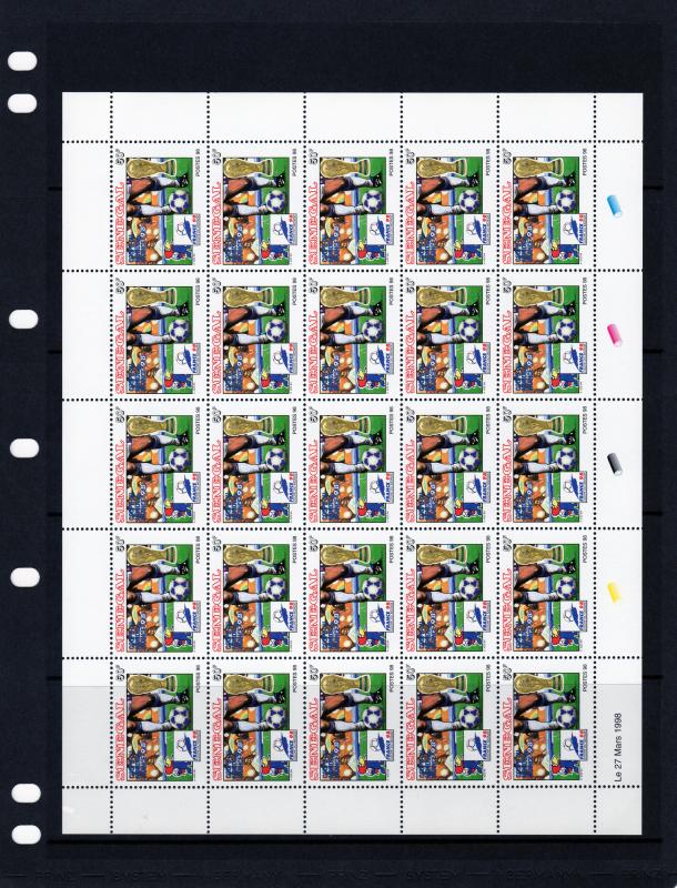 Senegal 1998 World Cup France Set(4) MNH Perf.Sc # 1308-1311 in Mini-Sheetlets