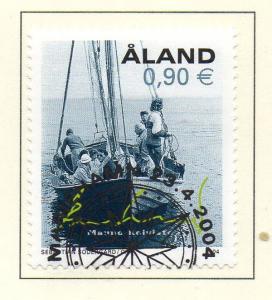 Aland Finland Sc 223 2004 Finnish President on boat  stamp used