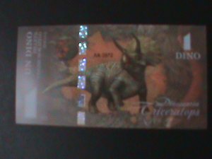 SPAIN-2021 DINOSAU-$1 DINO-POLIMER NOTE UNC-COLLECTIBLE-VF PICTORIAL BEAUTIFUL