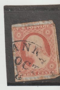 US Scott #11a Used Oct.8  Town Cancelation CXL 3c George Washington