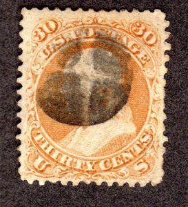 USA  Scott # 71, used fancy cancel  CV = $ 200.00  Lot 220359