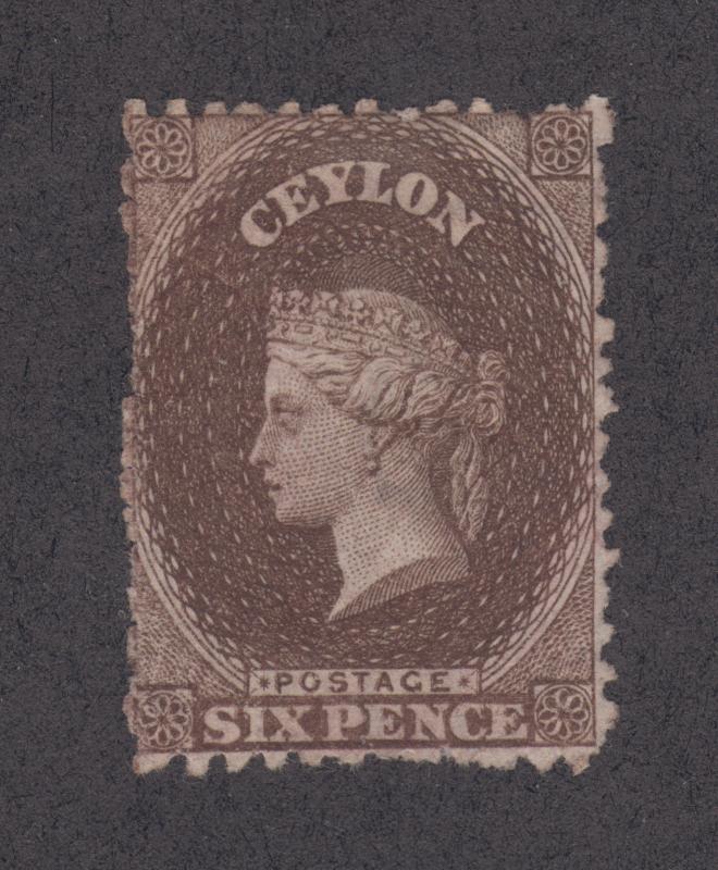 Ceylon Sc 53d MNG. 1863 6p Queen Victoria, wmk 1a, perf 12½  