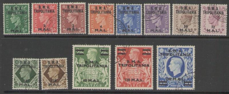 B.O.I.C.-TRIPOLITANIA SGT1/13 1948 DEFINITIVE SET FINE USED