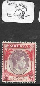 MALAYA STRAITS SETTLEMENTS  (P0105BB) KGVI 25C  SG 286  MOG