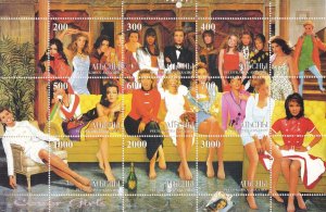 G017 Abhazia 1999 Cover girls super models souvenir sheet cinderella