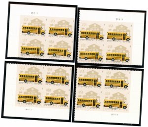 US  5740 School Bus 24c - Matched Set of Plt Blks of 4 - MNH-2023- B111111