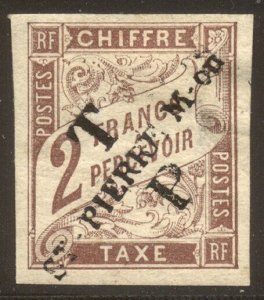 ST. PIERRE & MIQUELON #58 SCARCE Mint - 1892 2fr Brown