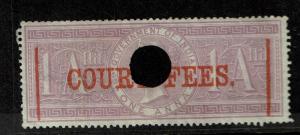 India 1872 1a Ct Fee on Special Ad. WHITE PAPER / Sm Top Tear / BF# 152 - S2149