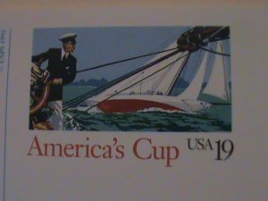 ​UNITED STATES-1992-AMERICA'S CUP-MNH-PICTURE -PAID POST CARD-VERY FINE