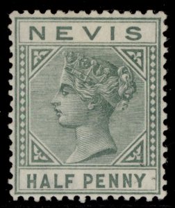 ST KITTS-NEVIS - Nevis QV SG25, ½d dull green, LH MINT. Cat £15.