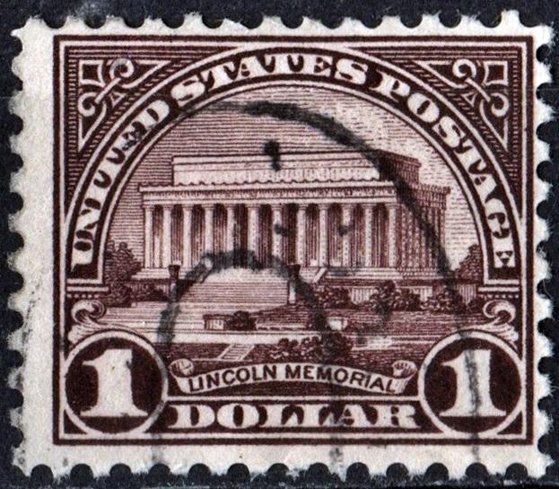 SC#571 $1.00 Lincoln Memorial Single (1923) Used