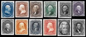 WCstamps: U.S. Scott #63P4-74P4 / $840 - 1875 Set Die Proof On Card, F/VF