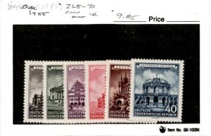 Germany - DDR, Postage Stamp, #265-270 Mint LH, 1955 Architecture (AD)