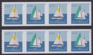 US 5749-5750 5750a Sailboats postcard rate coil strip (4x2 stamps) MNH 2023