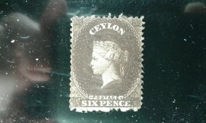 Ceylon #20A used wmk 6 thin creases e204 8341