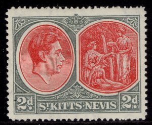 ST KITTS-NEVIS GVI SG71ba, 2d scarlet & deep grey, M MINT. Cat £28.