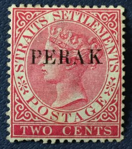 MALAYA 1886 Perak opt Straits Settlements QV 2c MH 12mm SG#19a M4887#