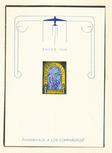 SPAIN CIVIL WAR - FVF MNH  blue, 5 ct Surcharch - Los Valles Enero 1938