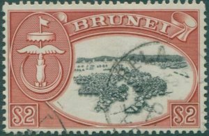 Brunei 1964 SG130 $2 black and scarlet Water Village FU