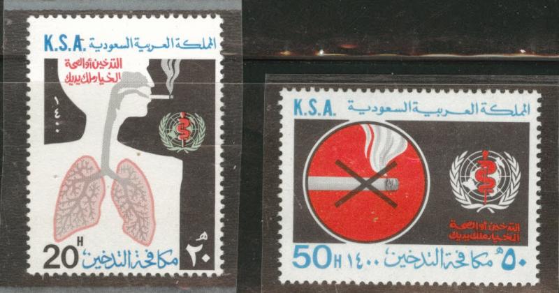 Saudi Arabia K.S.A. Scott 792-793 WHO Anti Smoking set