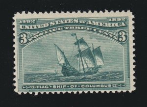 US 232 3c Columbian Exposition Mint F-VF OG H SCV $35