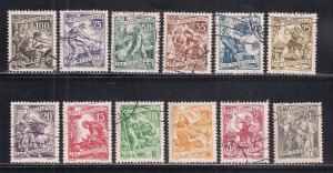 YUGOSLAVIA SC# 343-354  FVF/CTO 1951-52