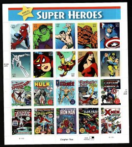 USA-Sc#4159- id12-unused NH sheet-Super Heroes-Spiderman-The Hulk-2007-