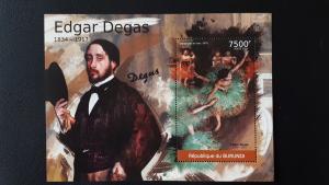 Art - Burundi 2012. - Edgar Degas ** MNH Block