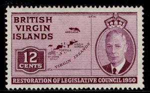 BRITISH VIRGIN ISLANDS GVI SG133, 12c purple, M MINT.