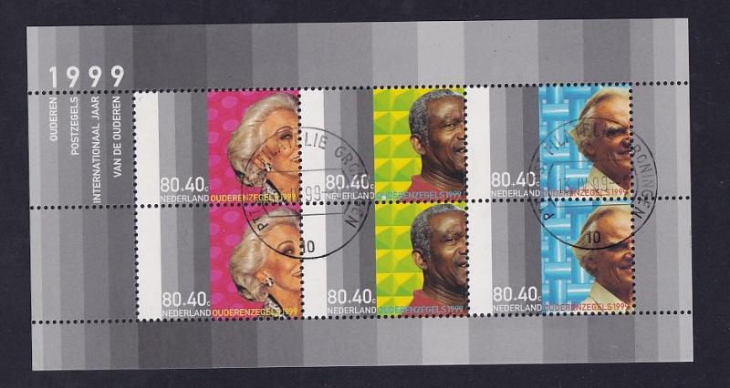 Netherlands  #B711-B713a  cancelled 1999  sheet  year of older persons