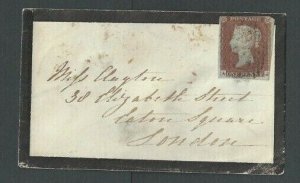 1857 Great Britain #3b Lake On Mourning Cover