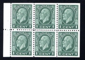 195b, Scott, 1c deep red, VF, MNH, Medallion issue, booklet pane of 6 , Canada